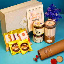 Load image into Gallery viewer, Festive Delight - Beautifully crafted Rakhi Gift Box for sisters