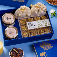 Load image into Gallery viewer, Rakhi Nut & Mithai Hamper | Raksha Bandhan Gifts | Festive Treats