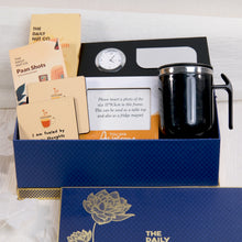 Load image into Gallery viewer, corporate gift box with mug snacks and desk accessories