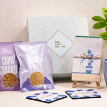 Load image into Gallery viewer, sustainable gift box with snacks coasters and eco-friendly products