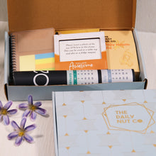 Load image into Gallery viewer, corporate gift hamper with desk mat diary calendar and office essentials gift box