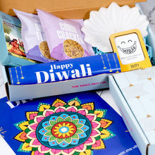 Load image into Gallery viewer, premium festive gift hamper box with snacks and decorative items for gifting