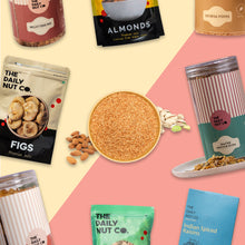 Load image into Gallery viewer, healthy snack combo with nuts quinoa puffs protein bites and millet mix