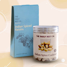 Load image into Gallery viewer, indian spice cashews and raisins healthy party snack combo