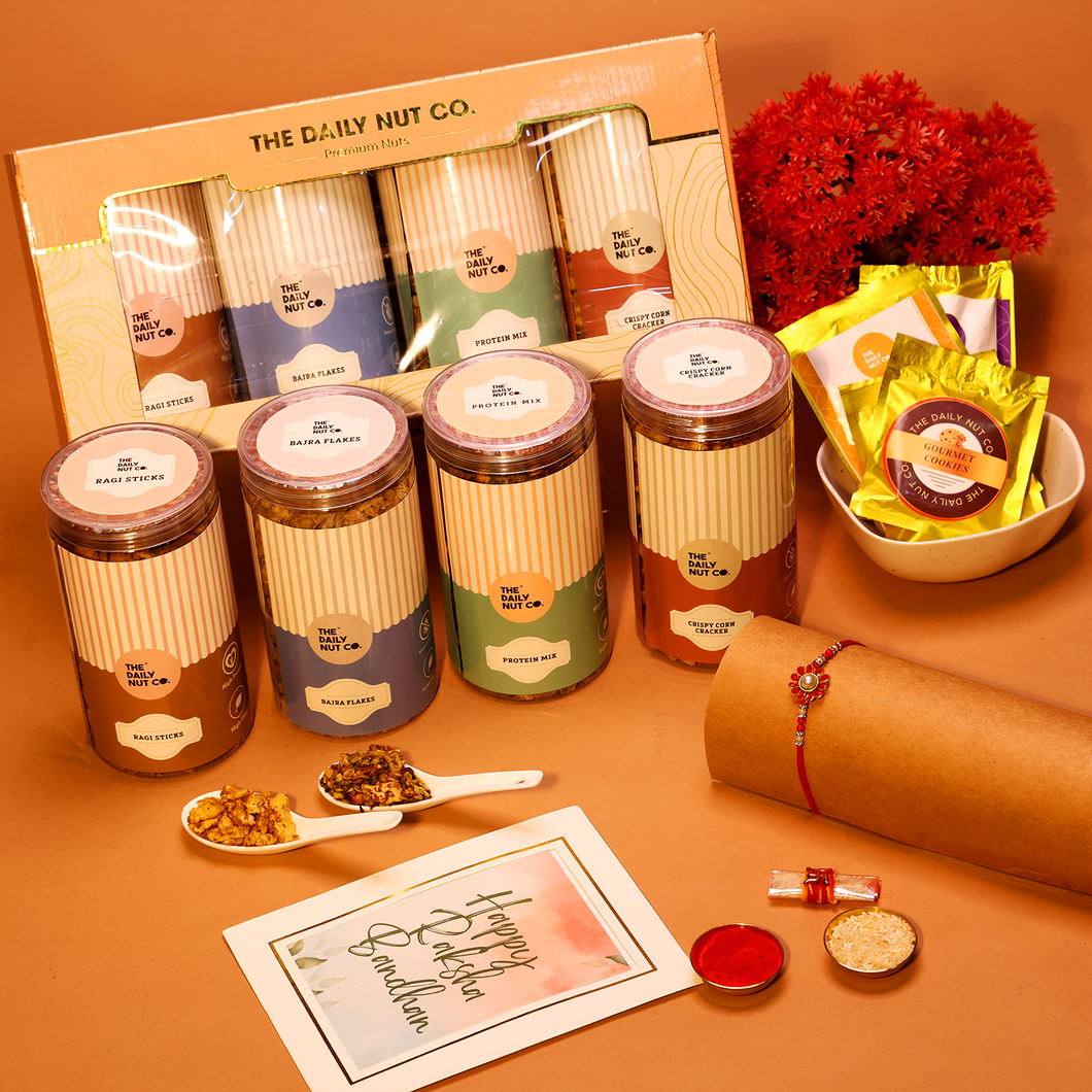 Millet Medley Rakhi Box | Perfect Snack Box for Raksha Bandhan | Healthy Gifts