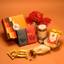 Load image into Gallery viewer, Mindful Munchies gift hamper premium gourmet gift box with healthy snacks and nuts
