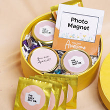 Load image into Gallery viewer, gourmet snack gift hamper with dry fruits cookies and healthy snacks gift box
