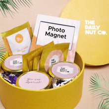 Load image into Gallery viewer, assorted snack gift box with dry fruits and healthy treats
