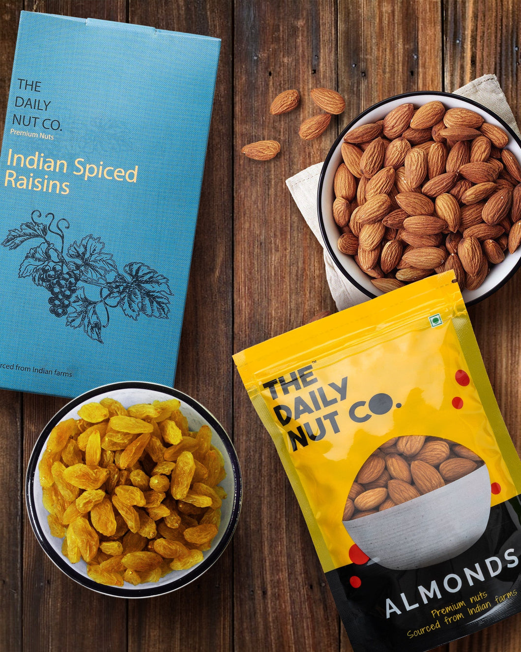 California Almonds and Indian Spice Raisins Combo | Favorite Combo | 400 g